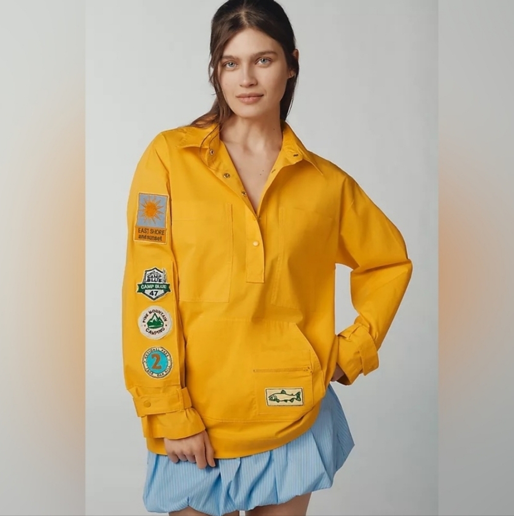 ANTHROPOLOGIE Maeve Fisherman Oversized Popover Top